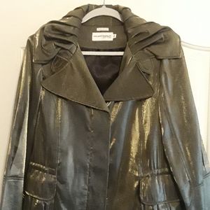 Hilary Radley  iridescent  green  jacket